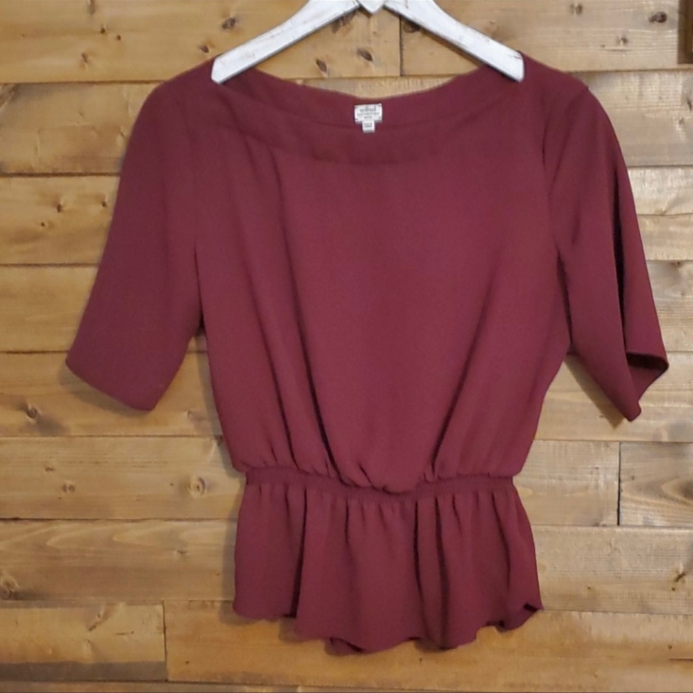 Aritzia Wilfred Maroon Blouse S